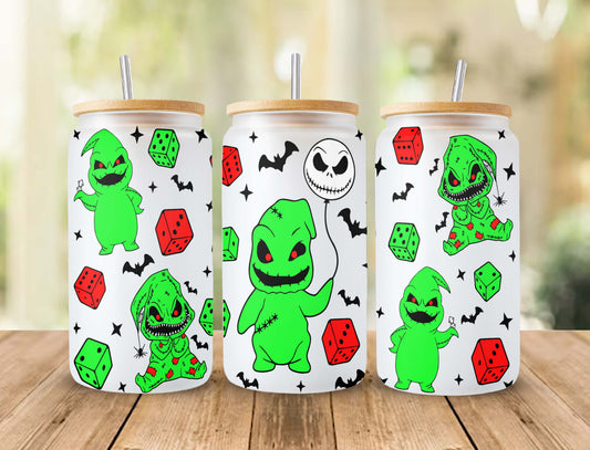 Horror Charakter Tumbler Wrap, 16oz Dose Glas Wrap, Cartoon Dose Glas, Gruselige Vibes Dose Glas, Halloween Png, Sublimation Design Png 