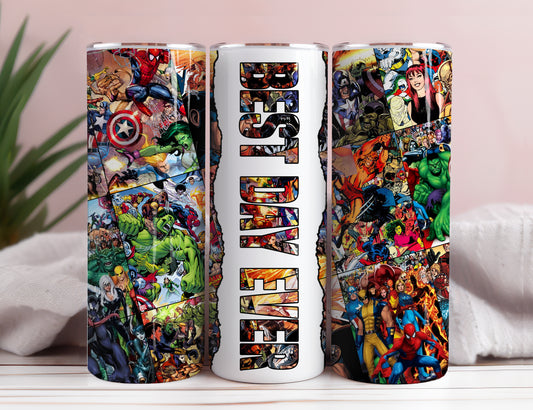 Superhelden-Design 20oz Tumbler Wrap, Helden 20oz Skinny Tumbler Sublimation Wrap PNG 5