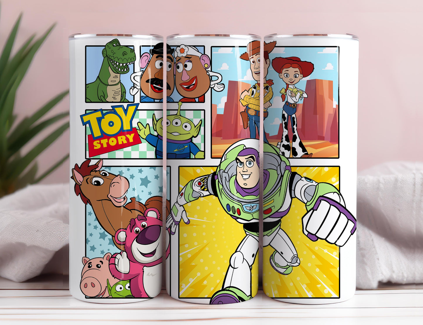 Toy Story Tumbler 20oz Sublimation Design PNG, Kinder Cartoon Tumbler, Film Charakter Tumbler gerade und konisch PNG 