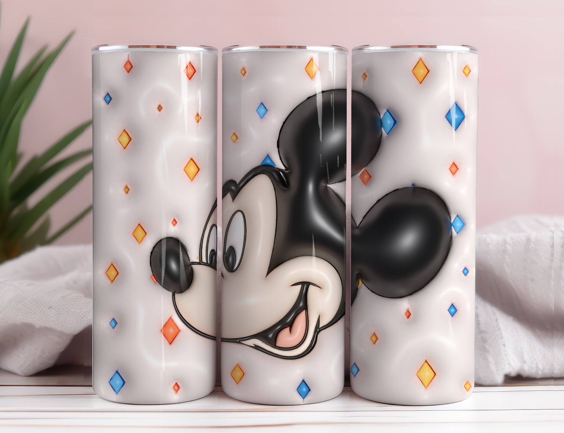 Inflated Mickey Tumbler Wrap Png 3D Tumbler Design Skinny Sublimation Digital Download 3D Sublimation Walt Disney Design Tumbler Wrap 18 - VartDigitals