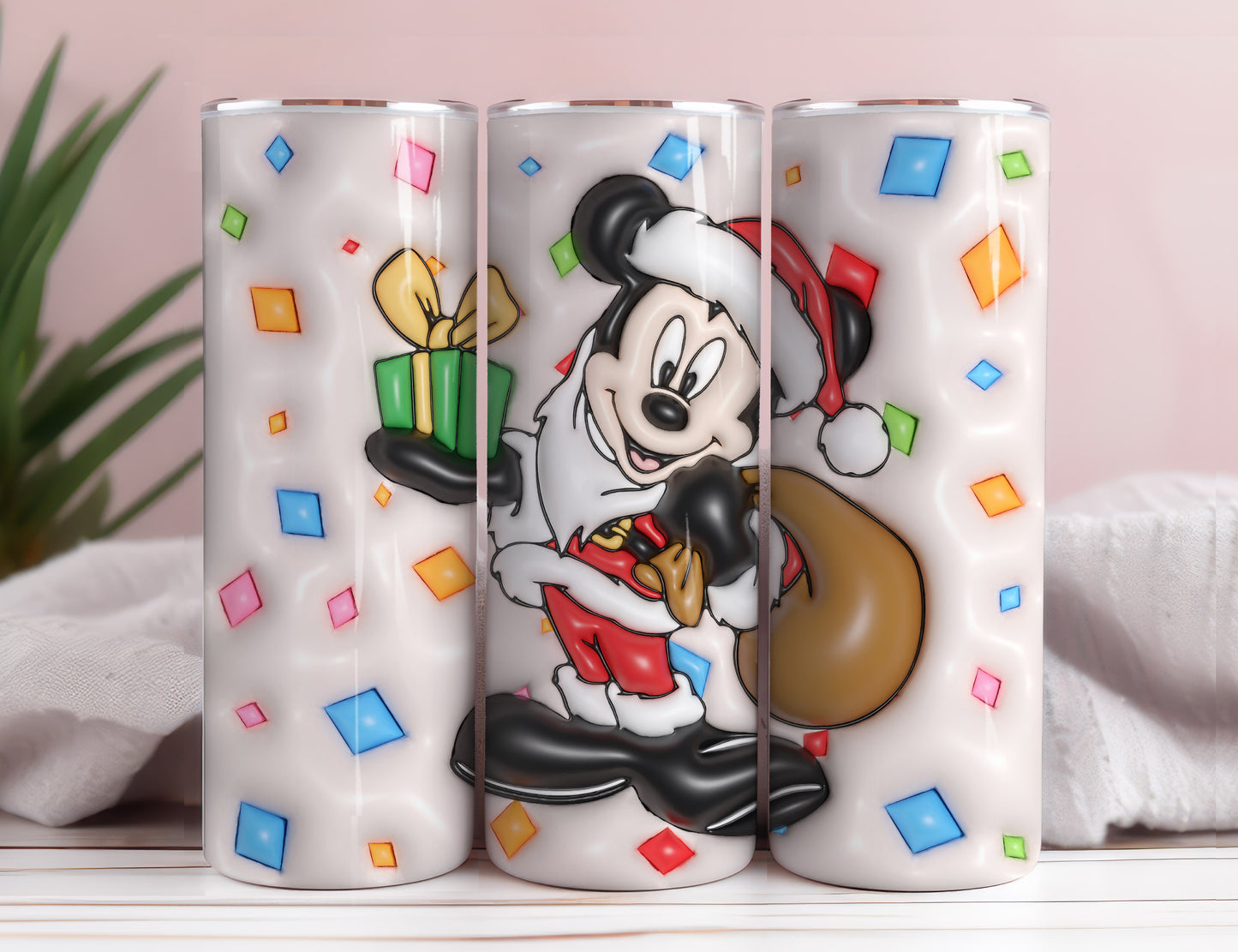 Inflated Mickey Tumbler Wrap Png 3D Tumbler Design Skinny Sublimation Digital Download 3D Sublimation Walt Disney Design Tumbler Wrap 27 - VartDigitals