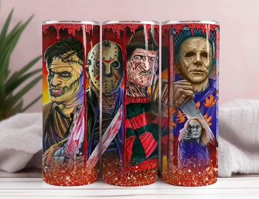 Horror Skinny Tumbler 20oz Sublimation Design PNG - Film Charakter Tumbler Straight PNG