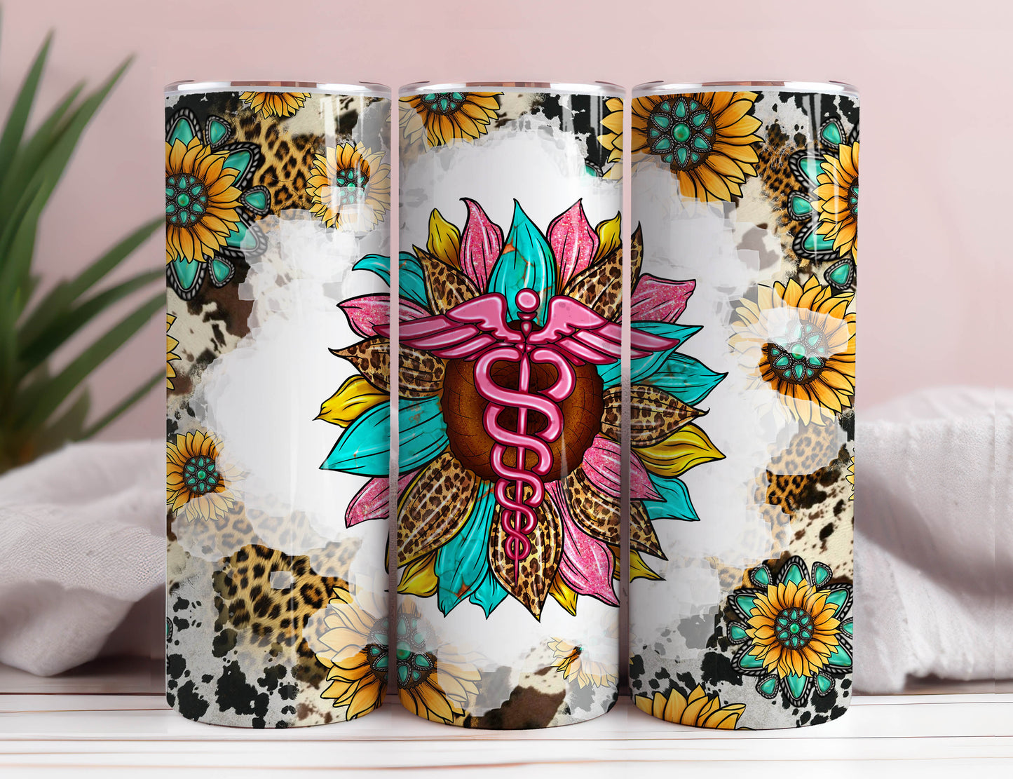 Nurse Tumbler Wrap 20 oz Skinny Tumbler PNG 5