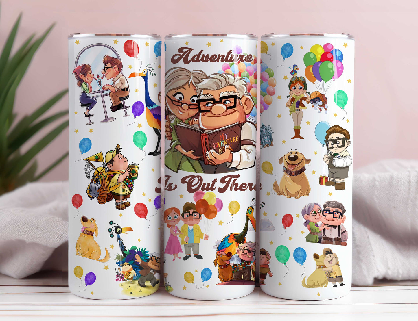 Cartoon Valentine Tumbler Wrap, Carl und Ellie Valentine aufgeblasene Tumbler Wrap, 20oz Up Valentine Tumbler, Happy Valentine Day, PNG-Download