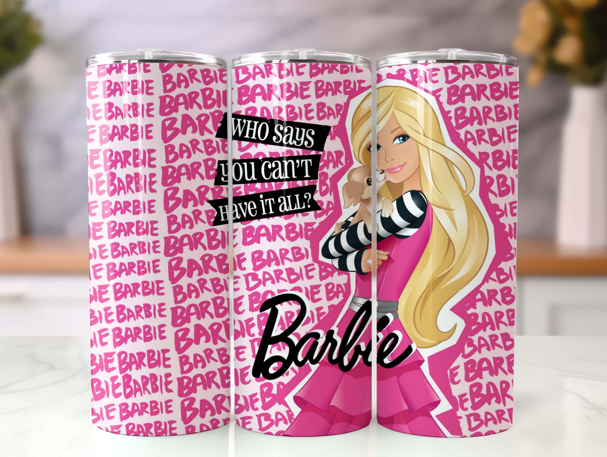 Barbie Tumbler Wrap, 20oz Straight Skinny Wrap, Sublimation Design, Cartoon Tumbler Design, Digital Download - PNG 5 - VartDigitals