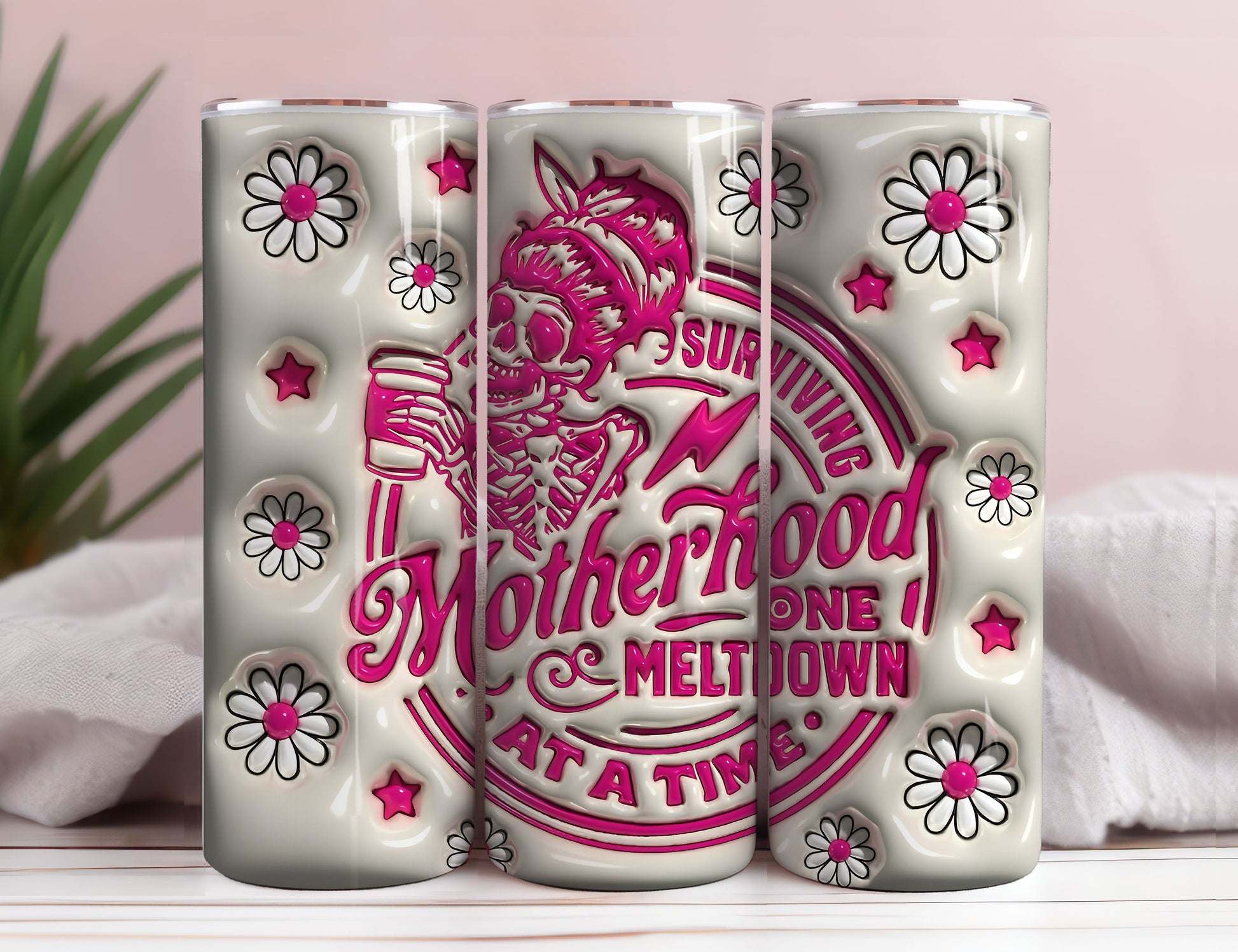 Ready to Press Tumbler Sublimation Surviving Motherhood RTP Tumbler 20 oz Print Off Tumbler Transfer Heat Transfer Wrap - VartDigitals