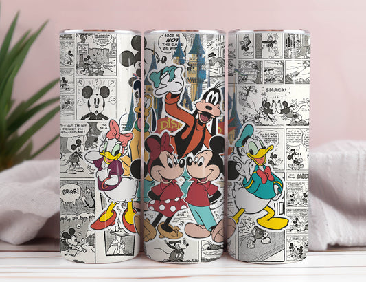 Mickey 20oz Skinny Tumbler Sublimation Designs, Cartoon Mickey und Freunde Tumbler Png, Mickey Wrap, Direkter Download