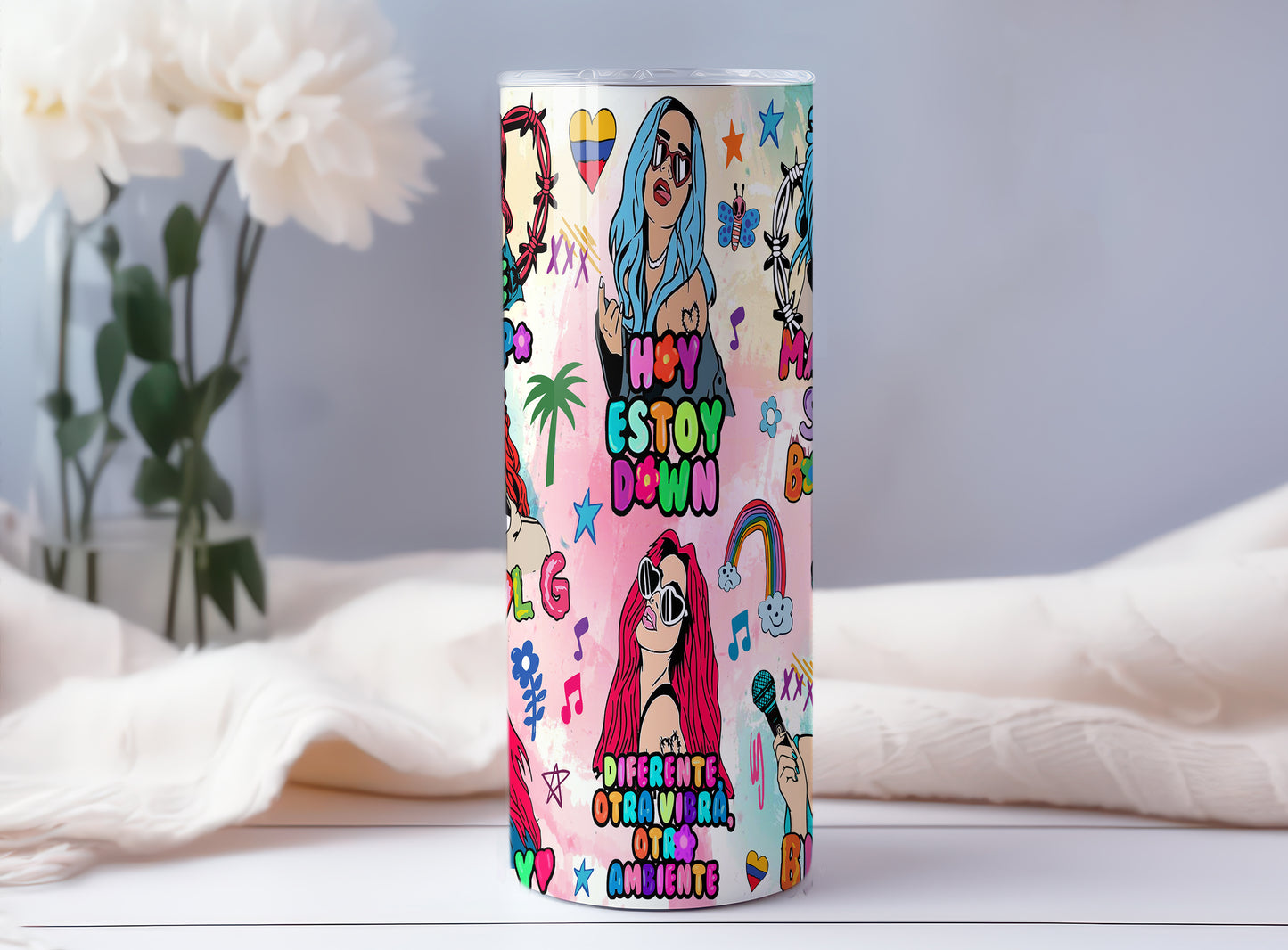 Karol New Album Cover Mañana Será Bonito 20oz Sublimation Tumbler Wrap, Manana Sera Bonito Tumbler Wrap PNG, Karol G Tumbler Wrap 2 - VartDigitals