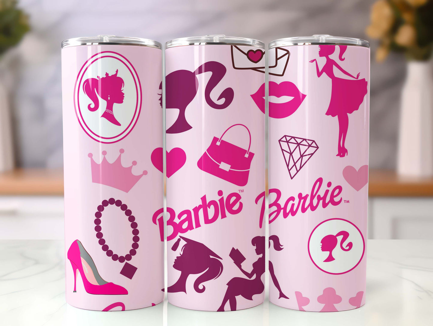 Barbie Tumbler Wrap, 20oz Straight Skinny Wrap, Sublimation Design, Cartoon Tumbler Design, Digital Download - PNG 66 - VartDigitals