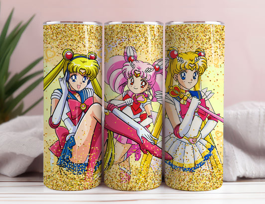 Sailor Moon Tumbler 20oz, Mädchen Tumbler 20oz PNG Sublimation Wrap Sailor Design, Tumbler Wraps Designs für Straight Tumbler, Digitaler Download 6