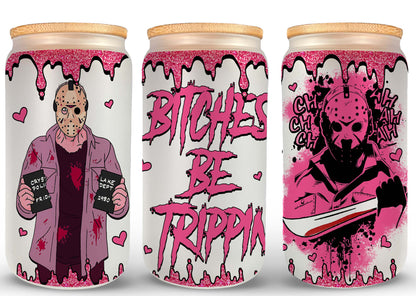 Horror-Png, Horror-Figuren 16oz Libbey-Dose aus Glas, Horror-Figuren voller Glasdose, lustige Horror-Tumbler-Wrap, Horror-Sublimation