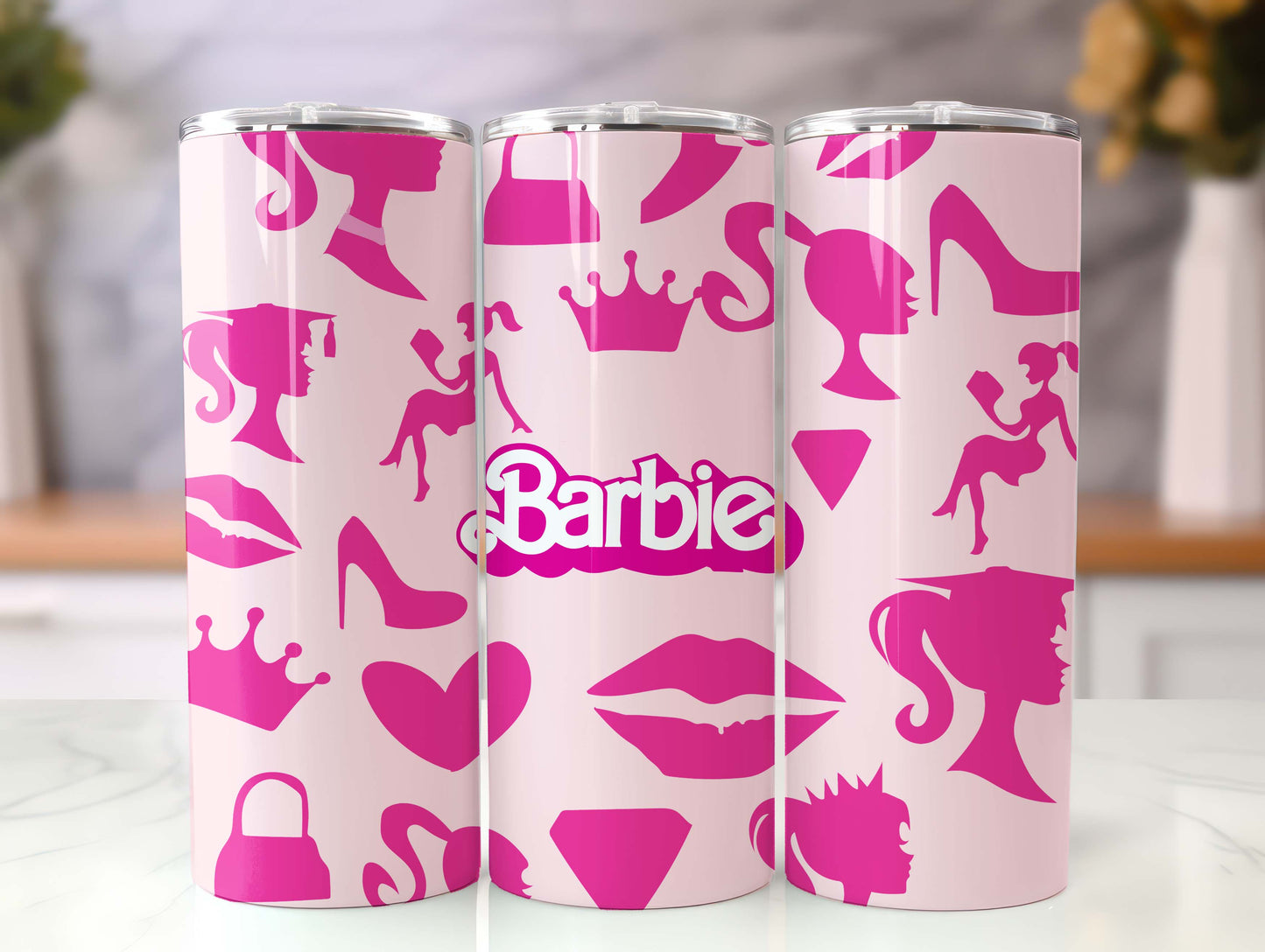 Barbie Tumbler Wrap, 20oz Straight Skinny Wrap, Sublimation Design, Cartoon Tumbler Design, Digital Download - PNG 6 - VartDigitals