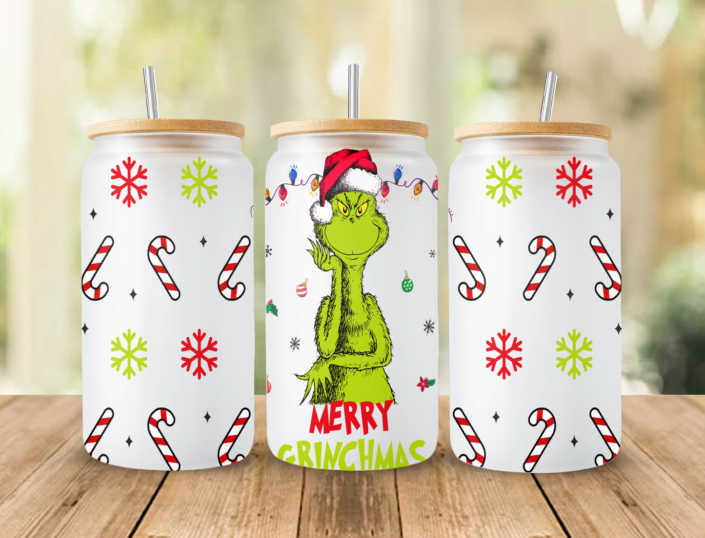 Weihnachten Green Mean Guy Libbey Glasdose Wrap Png Bundle, Weihnachtsfilm 16oz Libbey Dose, Stanley Tumber, Sofortiger Download, PNG nur Wrap