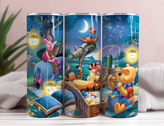 Winnie Puuh 20oz Skinny Tumbler Sublimation Designs, Cartoon Puuh Tumbler Png, Winnie Puuh Wrap, Sofortiger Download #STD 6