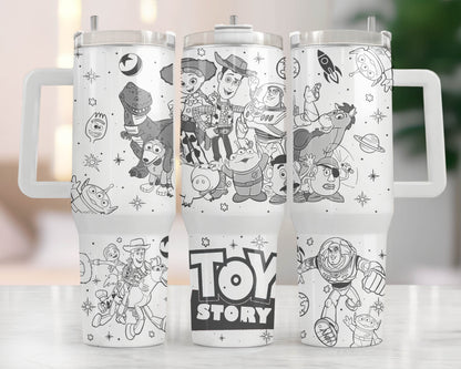 Bundle Cartoon-Figuren 40 oz Tumbler Wrap, Halloween Quencher Tumbler Sublimation, Cartoon Tumbler Png, Princess Wrap, Nightmare Scary