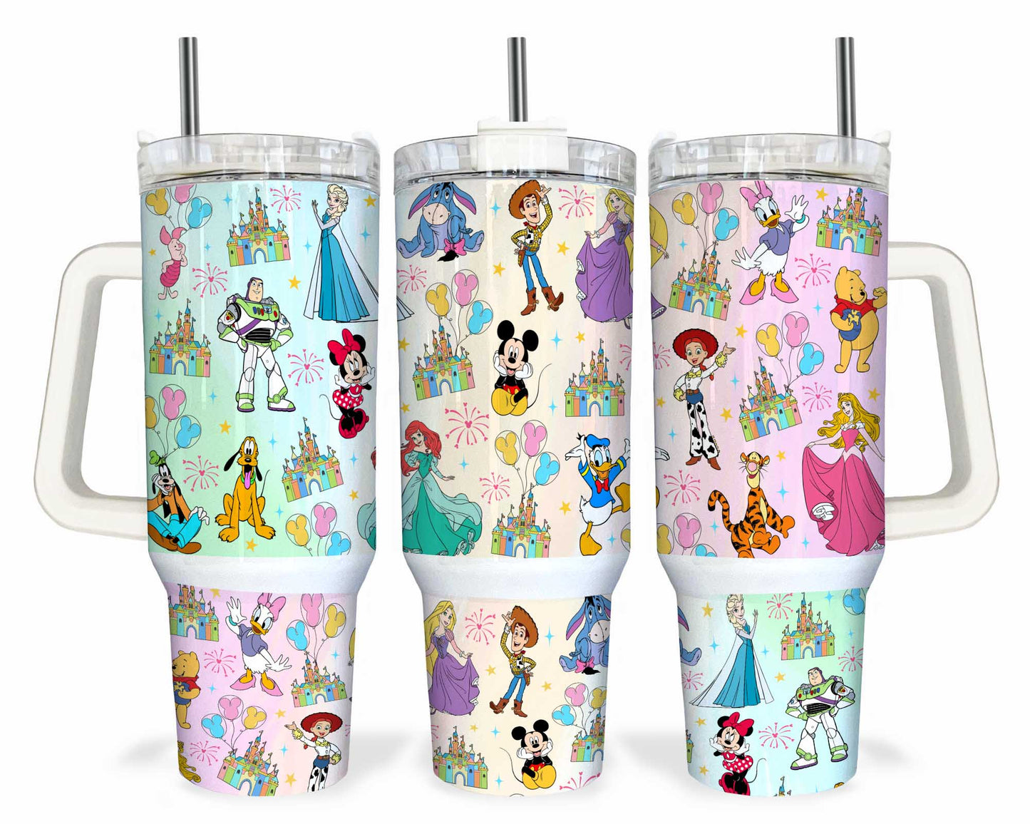 Bundle Cartoon-Figuren 40 oz Tumbler Wrap, Halloween Quencher Tumbler Sublimation, Cartoon Tumbler Png, Princess Wrap, Nightmare Scary