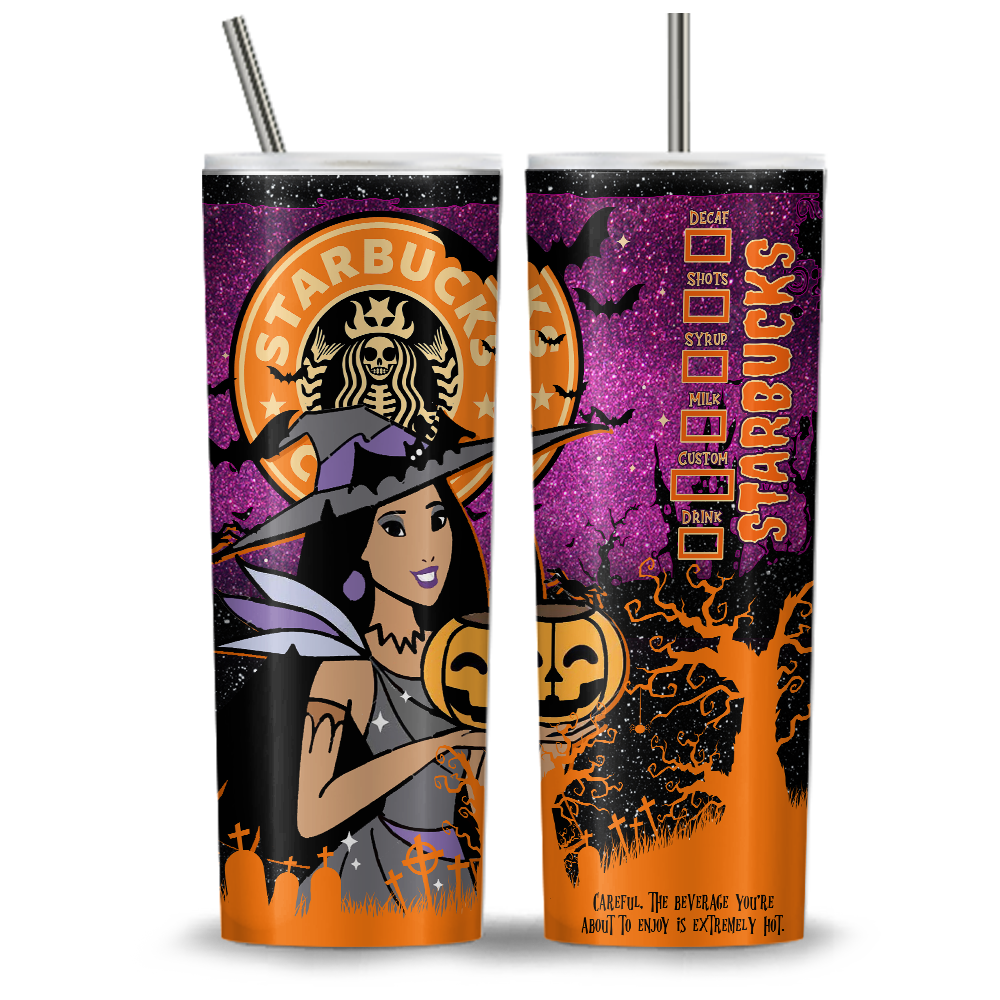 Princess Halloween Starbucks 20oz Tumbler Wrap, Princess Tumbler Png, Ariel Png, Die Schöne und das Biest, Süßes oder Saures, Gruselige Stimmung (11 PNG-Dateien)