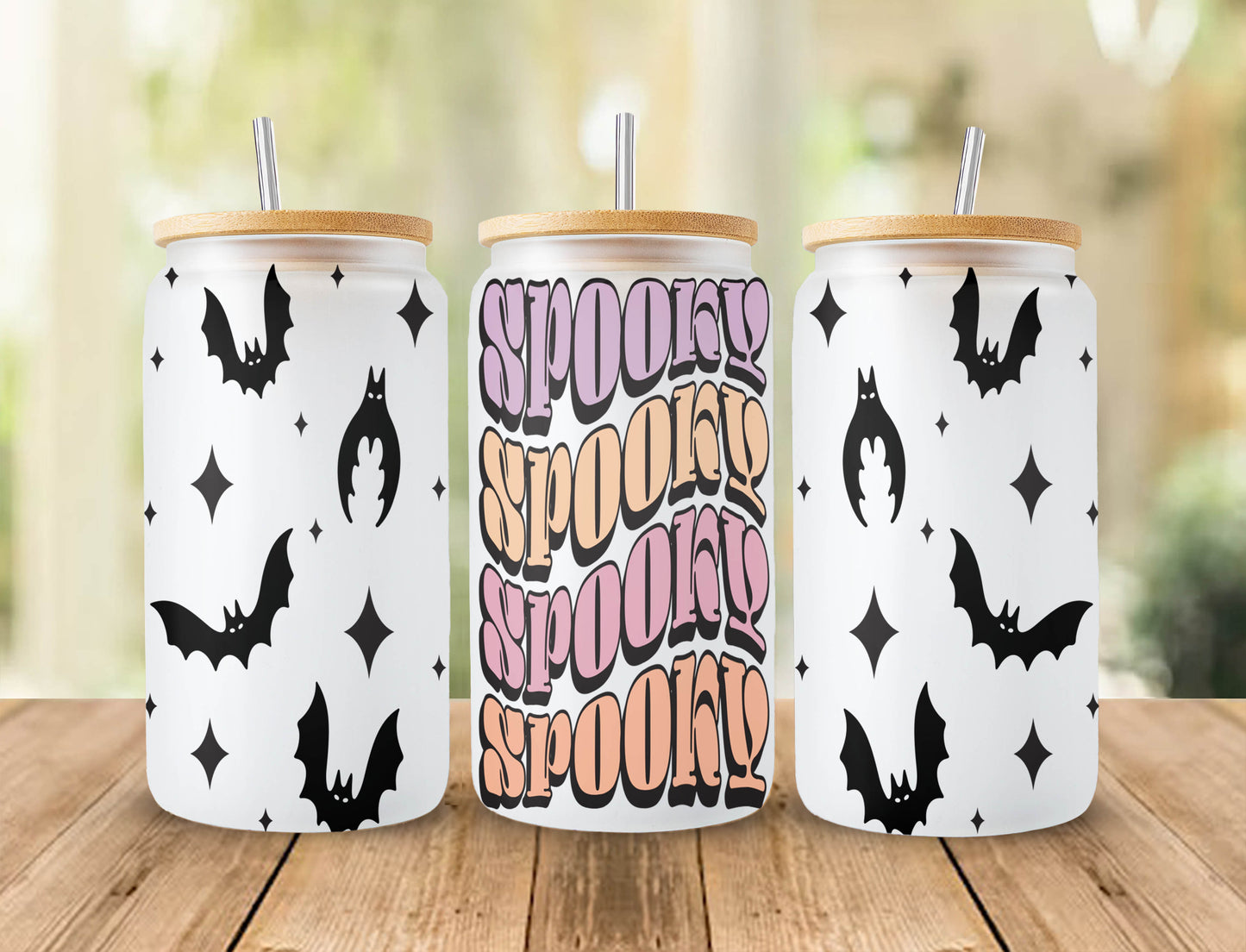 Halloween Dosenglas SVG Bundle, 16oz Libbey Full Wrap SVG, Halloween SVG, Dosenglas SVG, Datei für Cricut, Kaffeeglas Wrap, Libbey Vorlage