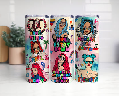 Karol New Album Cover Mañana Será Bonito 20oz Sublimation Tumbler Wrap, Manana Sera Bonito Tumbler Wrap PNG, Karol G Tumbler Wrap 2 - VartDigitals