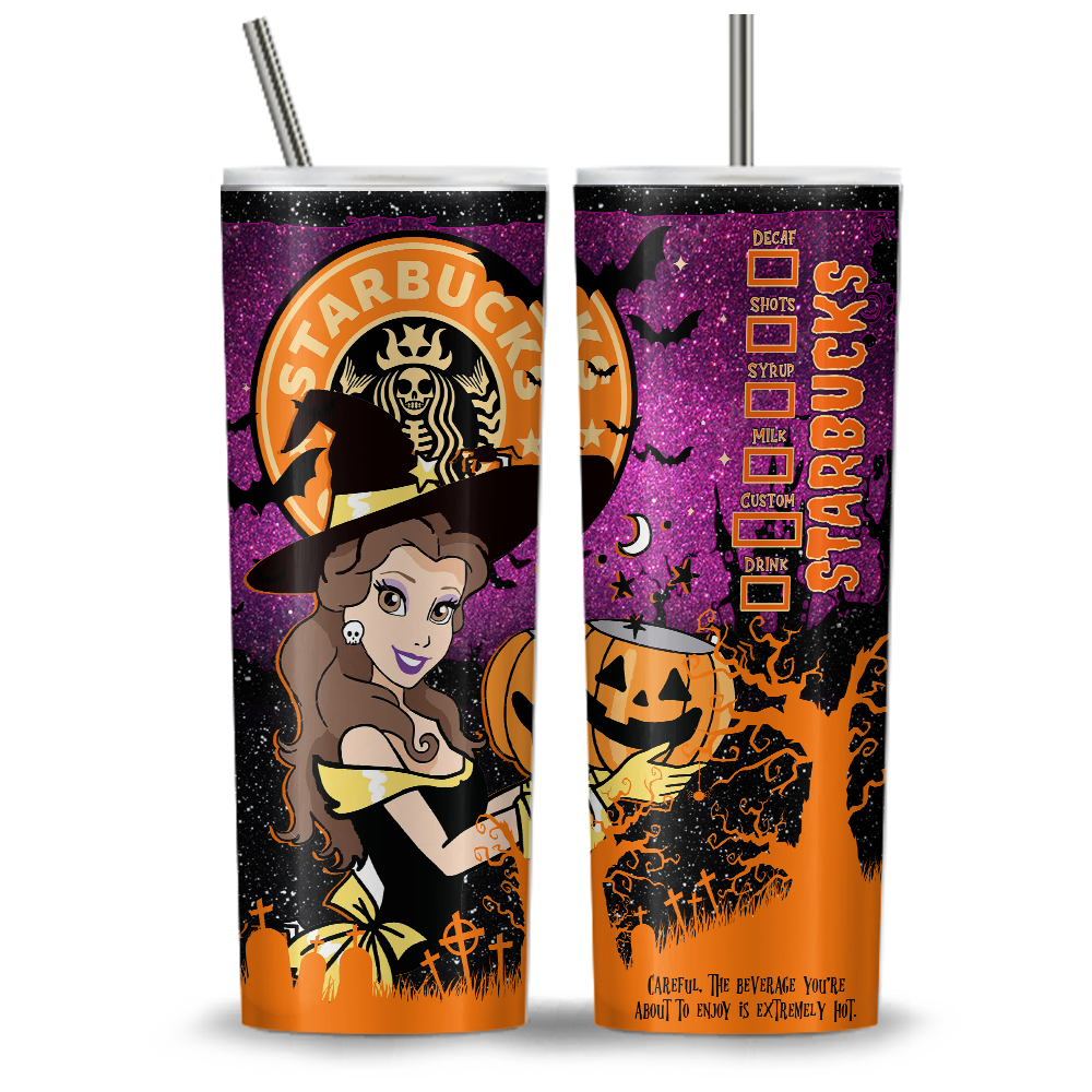 Princess Halloween Starbucks 20oz Tumbler Wrap, Princess Tumbler Png, Ariel Png, Die Schöne und das Biest, Süßes oder Saures, Gruselige Stimmung (11 PNG-Dateien)