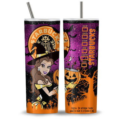 Princess Halloween Starbucks 20oz Tumbler Wrap, Princess Tumbler Png, Ariel Png, Die Schöne und das Biest, Süßes oder Saures, Gruselige Stimmung (11 PNG-Dateien)