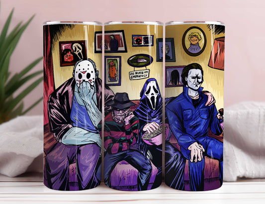 Bundle Horror Charaktere 20oz Skinny Tumbler Sublimation Designs Zeitung Horror Bundle Png Tumbler Straight Digital Download 8