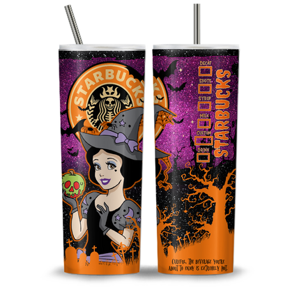 Princess Halloween Starbucks 20oz Tumbler Wrap, Princess Tumbler Png, Ariel Png, Die Schöne und das Biest, Süßes oder Saures, Gruselige Stimmung (11 PNG-Dateien)