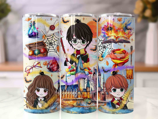 Magischer 20oz Tumbler Wrap PNG, HP Skinny Tumbler Sublimation, Zauberer Tumbler Png, Potterhead Tumbler Png, Hogwarts Wrap, Harry Magic Png