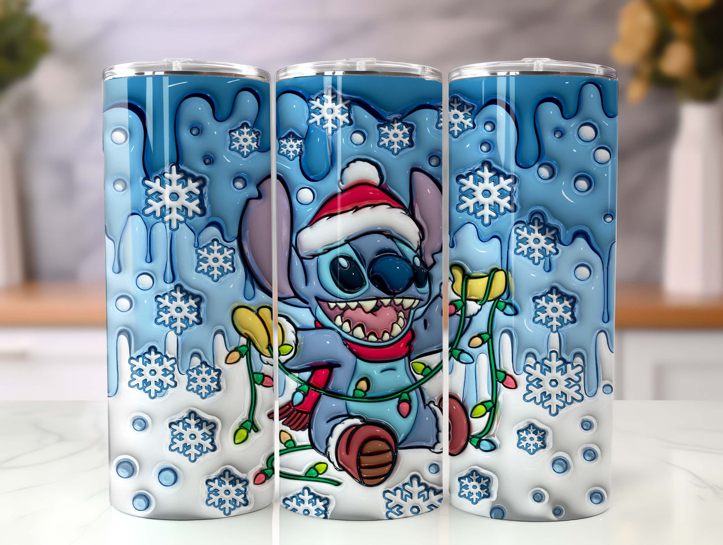 3D Inflated Cartoon Tumbler Wrap, Cartoon Design Tumbler, 3D Puffy Tumbler Wrap, Christmas 3D Wrap, Sublimation Design, Png Download - VartDigitals