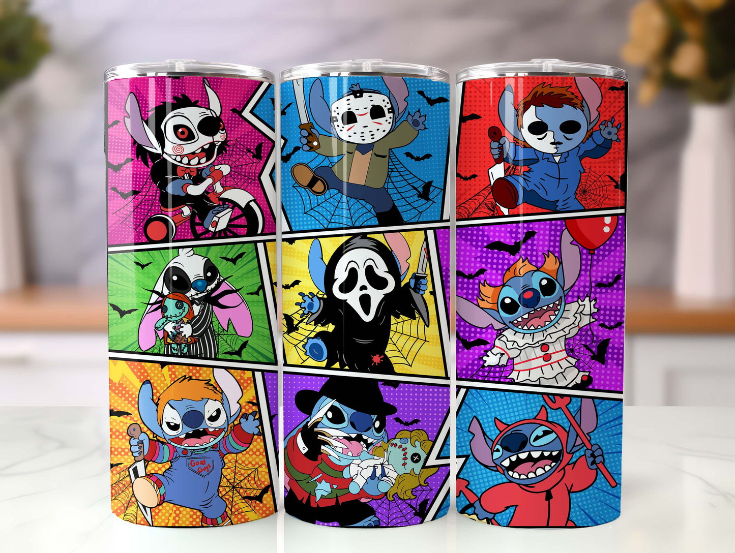 Halloween 20oz Tumbler Wrap Png, Horror Movie 20oz Wrap, Spider Halloween, Movie Killers Png, Horror Characters 20 oz Sublimation Tumbler - VartDigitals