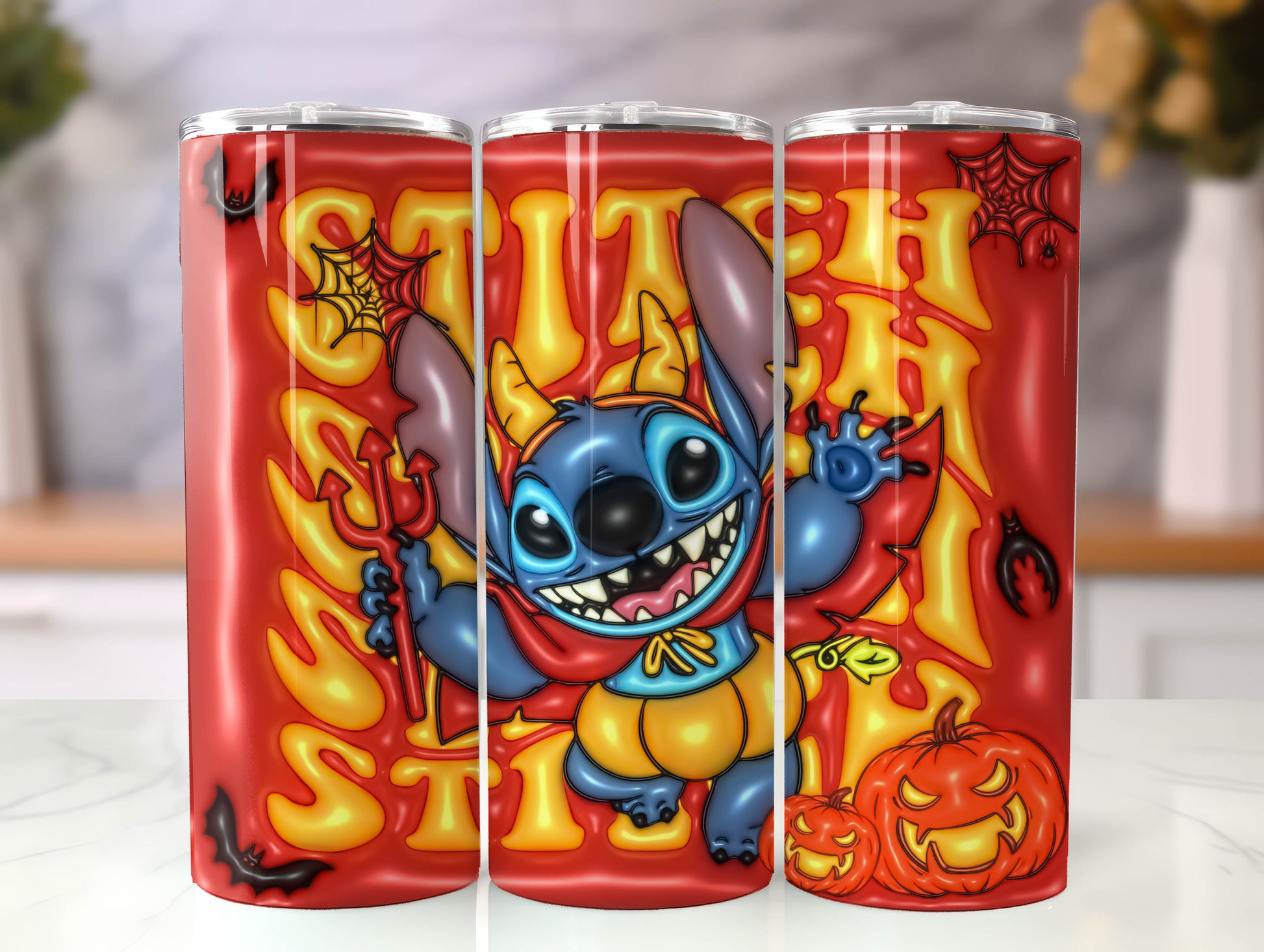 Stitch 3D Inflated Tumbler, Inflated 3D Stitch Tumbler Wrap,Tumbler Wrap, Full Tumbler Wrap, 20oz Skinny Tumbler, 3D Tumbler, Png Download 37 - VartDigitals