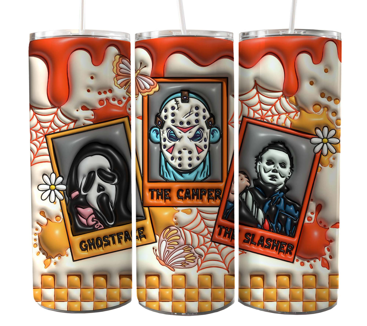 Bundle Horror Charaktere 20oz Skinny Tumbler Sublimation Designs Zeitung Horror Bundle Png Tumbler Straight Digital Download 2