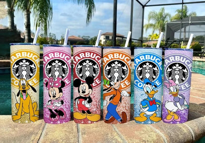 Bundle 20 oz Mickey und Freunde Starbucks Tumbler Wrap, Mickey Minnie Tumbler PNG, Baby Yoda Tumbler, Pooh Kaffee Tumbler Sublimation