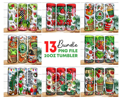 Bundle Inflated Christmas 20oz Tumbler Wrap