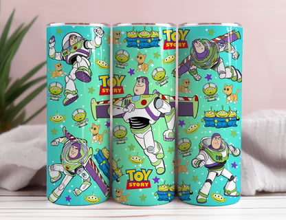 Buzz Movie Tumbler, 20oz Tumbler Wrap, Cartoon Tumbler Wrap, Kinder Movie Tumbler, Geburtstagsgeschenk für Kinder, Tumbler Wrap, Png Datei