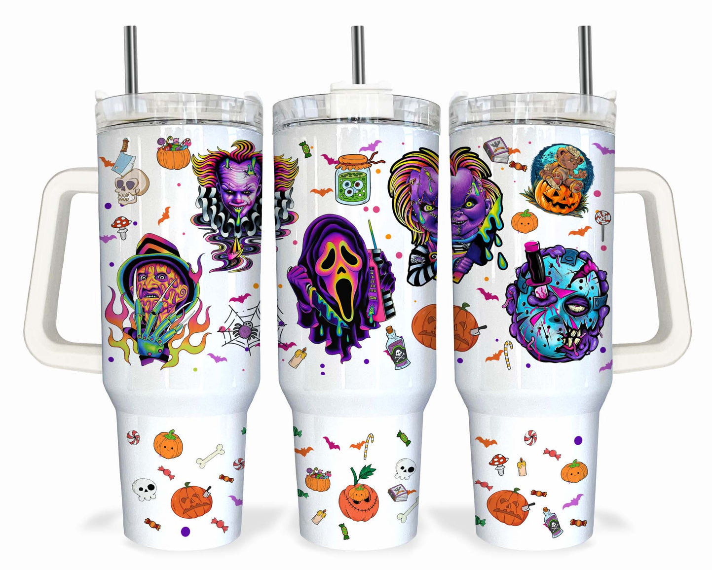 40oz Tumbler Wrap Png, Halloween 40oz Tumbler Png, Horror 40oz Tumbler Png Sublimation Designs