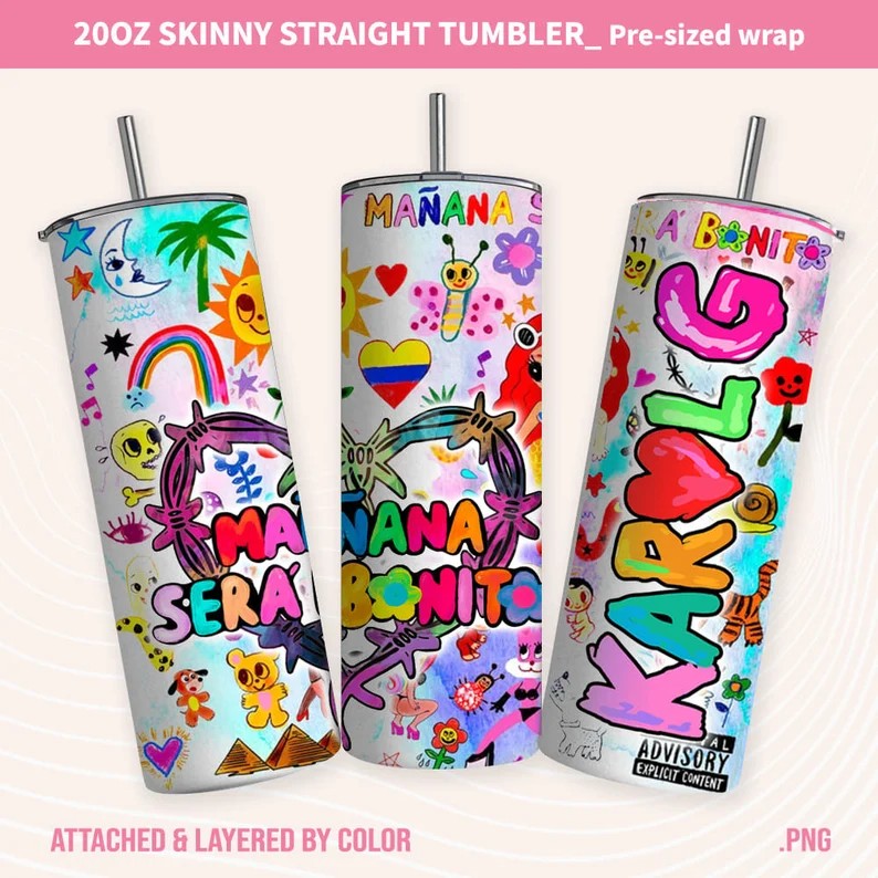 Karol New Album Cover Mañana Será Bonito 20oz PNG Sublimation Tumbler Wrap, Manana Sera Bonito Tumbler Wrap PNG, Karol G Tumbler Wrap - VartDigitals