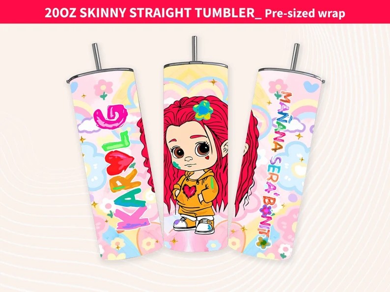 Karol New Album Cover Mañana Será Bonito 20oz Sublimation Tumbler Wrap, Manana Sera Bonito Tumbler Wrap PNG, Karol G Tumbler Wrap 3 - VartDigitals