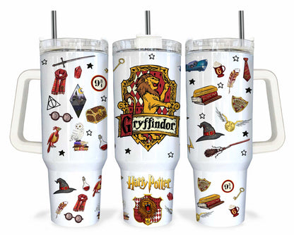 Magischer Zauberer 40oz Tumbler Wrap PNG, HP Quencher Tumbler Sublimation, Zauberer Tumbler Png, Potterhead Tumbler, Magic Wrap, Full Tumbler Wrap