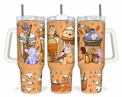 fall season 40oz Tumbler, 40oz Tumbler Wrap Png, Halloween 40oz Tumbler Png