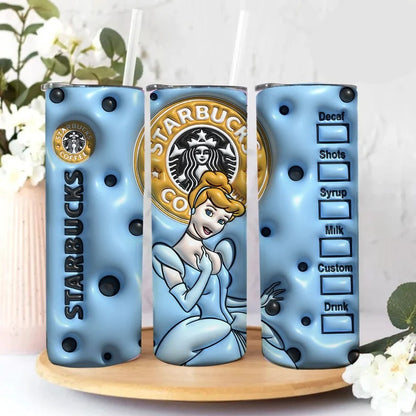 Snow White, Princess Starbucks Tumbler 3D infliate, PNG Tumbler 20oz - VartDigitals