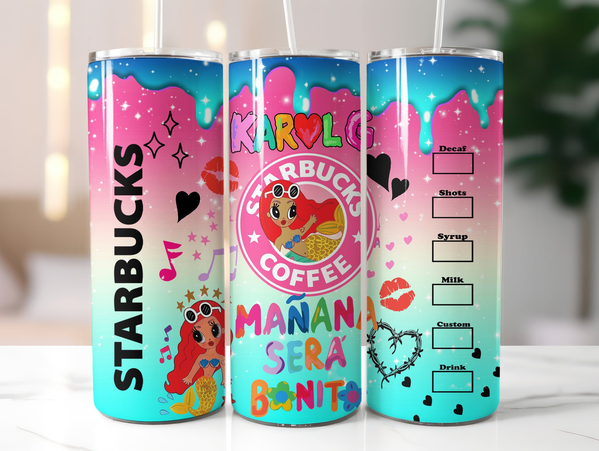 Karol New Album Cover Mañana Será Bonito 20oz Sublimation Tumbler Wrap, Manana Sera Bonito Tumbler Wrap PNG, Karol G Tumbler Wrap 1 - VartDigitals