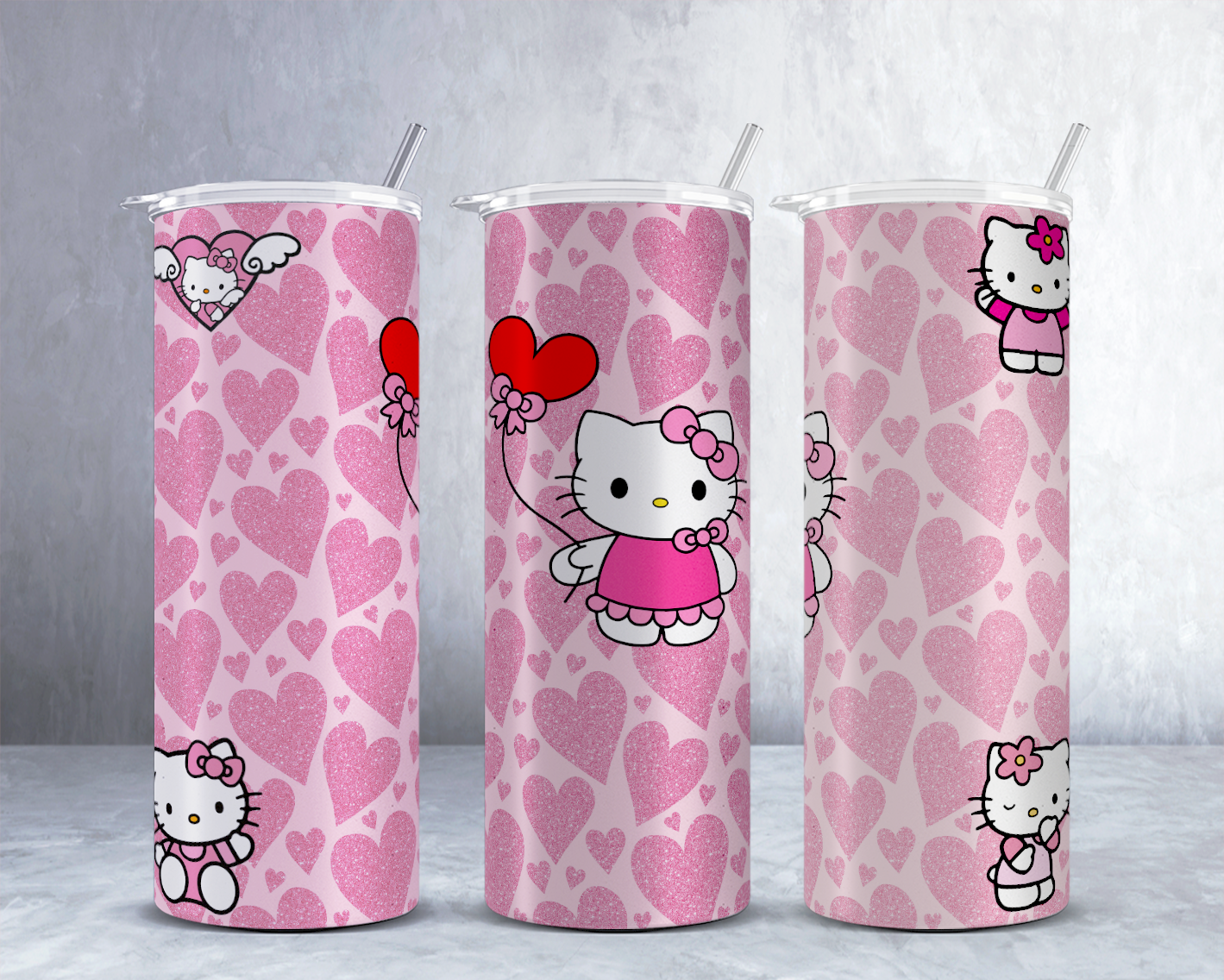 Kawaii Kitty tumbler design Bundle , 20 oz straight tumbler design, sublimation image, tumbler wrap Kawaii sublimation, bundle tumbler wrap - VartDigitals