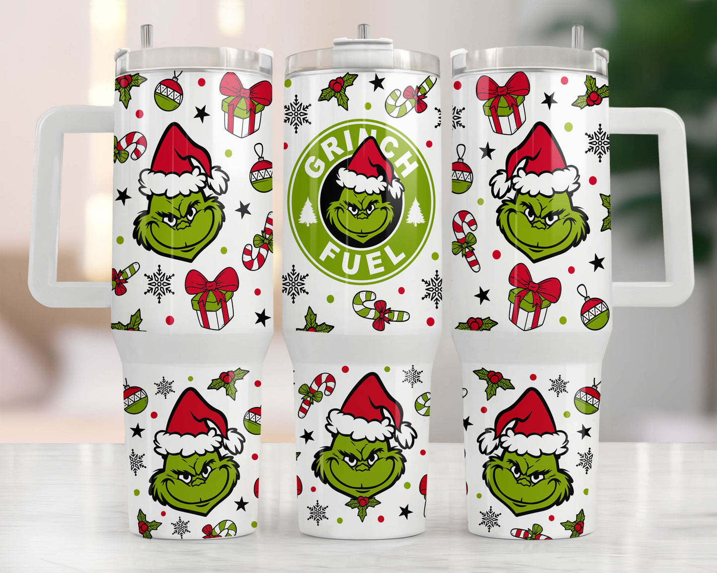 Christmas Fuel 40oz Tumbler Wrap Png, Weihnachten 2 Stück 40 oz Tumbler Png, Weihnachtsbecher 40oz Png, Sublimationsdesigns