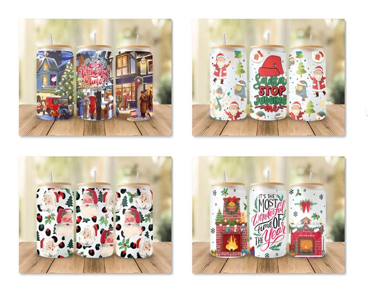 It's The Most Wonderful Time Of The Year 16oz Glass Can Sublimation Design