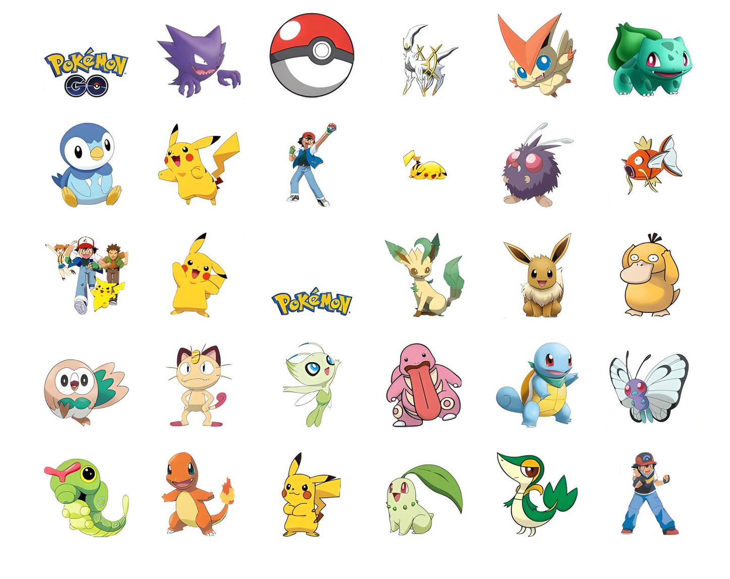 Pokemon PNG Bundle, Pokemon Clipart, Pokemon Geburtstag, Pokemon digitaler Download, Pokemon Charaktere