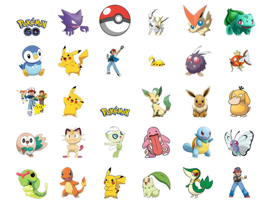 Pokemon PNG Bundle, Pokemon Clipart, Pokemon Geburtstag, Pokemon digitaler Download, Pokemon Charaktere