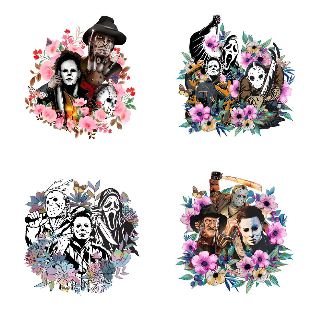 Halloween Horror Figuren PNG Bundle, gruselige Filme Figuren, Gruselige Jahreszeit Sublimation Digitaldruck Digitale Datei 2