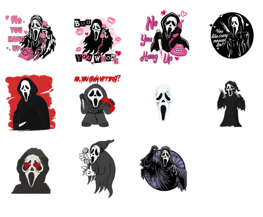 Scream - Nein, du legst zuerst auf - PNG-Bundles, Ghost Face - Nein, du legst zuerst auf - PNG, Scream - Horror Valentine - Sofortiger Download