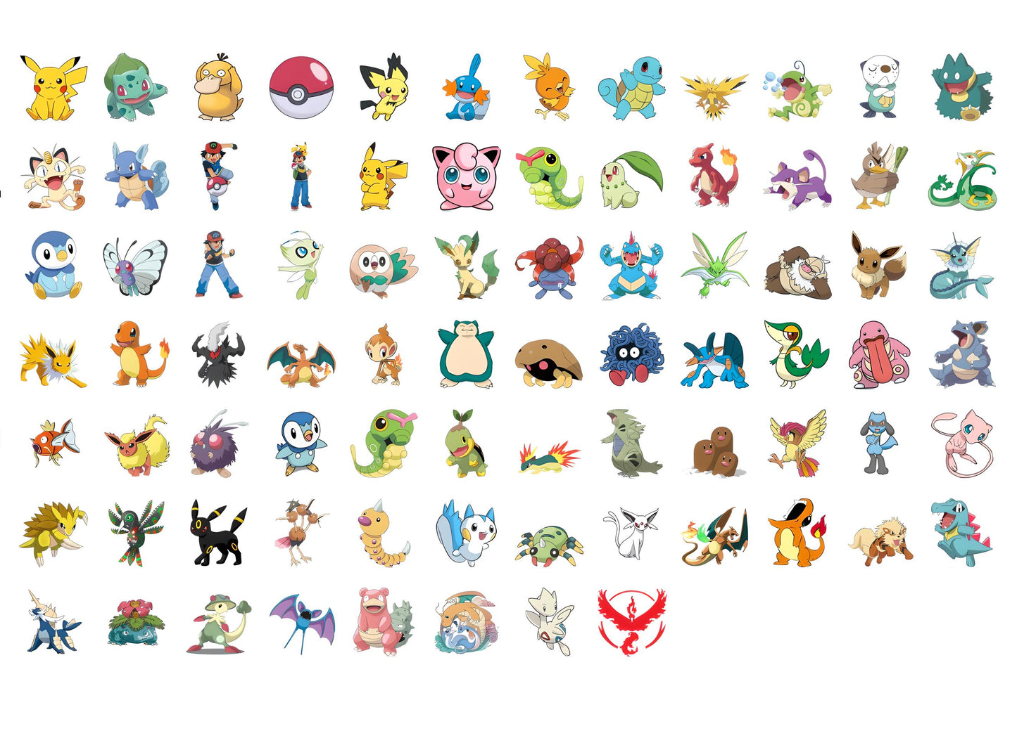 Pokemon SVG 捆绑包、Pokemon 字体 Svg、适用于 Cricut 和 Silhouette 的 Pikachu Svg 文件、Mew、Snorlax、Eevee、Mewtwo 剪贴画数字下载